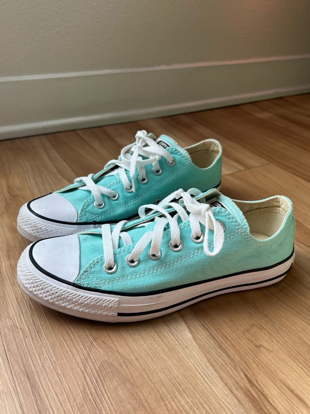 Teal Converse All Star Low Top Sneakers, Women's Size 8
